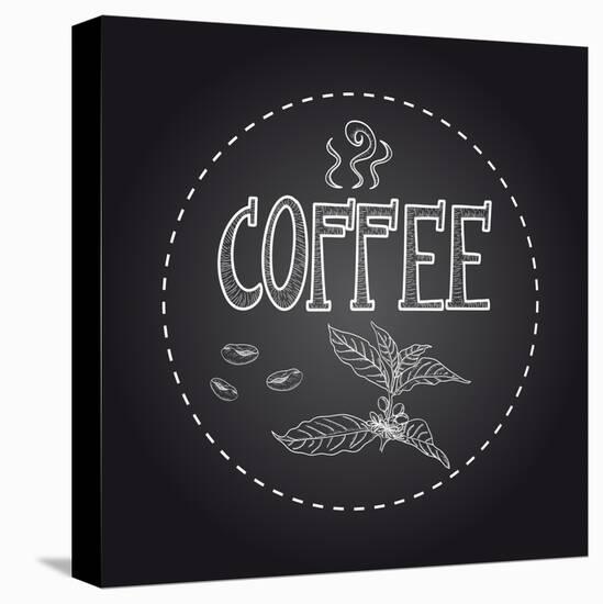 Coffee Chalkboard Illustration-cienpies-Stretched Canvas