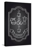 Coffee Chalkboard Illustration-cienpies-Stretched Canvas