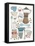 Coffee Chart I V2-Courtney Prahl-Framed Stretched Canvas