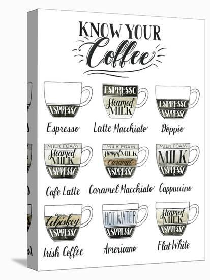 Coffee Chart-Grace Popp-Stretched Canvas