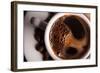 Coffee Crema in White Cup-null-Framed Art Print