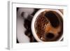 Coffee Crema in White Cup-null-Framed Art Print