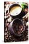 Coffee Cup And Roasted Coffee Beans-klenova-Stretched Canvas