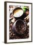Coffee Cup And Roasted Coffee Beans-klenova-Framed Art Print