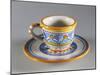 Coffee Cup Decorated with Light Blue Palmettes-null-Mounted Giclee Print