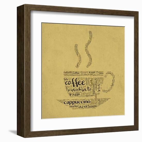 Coffee Cup Of Words-alanuster-Framed Art Print