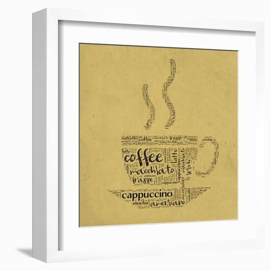 Coffee Cup Of Words-alanuster-Framed Art Print