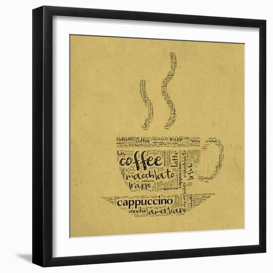 Coffee Cup Of Words-alanuster-Framed Art Print