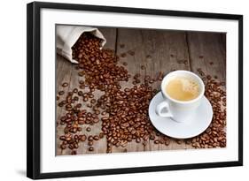 Coffee Cup With Beans-Valengilda-Framed Art Print