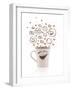 Coffee-Cup With Brown Hand Drawn Happy Smiley Faces, Isolated On White-ra2studio-Framed Art Print