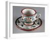 Coffee Cup with Floral Decorations-null-Framed Giclee Print