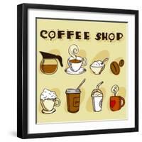 Coffee Design Elements-jackrust-Framed Art Print