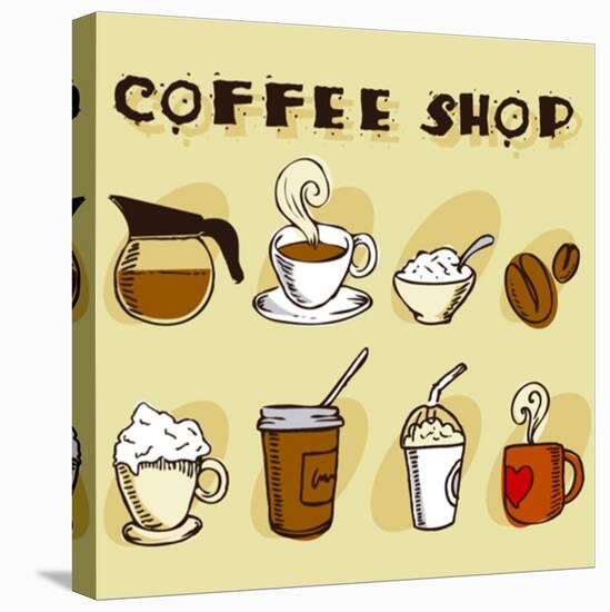 Coffee Design Elements-jackrust-Stretched Canvas