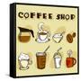 Coffee Design Elements-jackrust-Framed Stretched Canvas