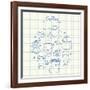 Coffee Doodles - Squared Paper-kytalpa-Framed Art Print