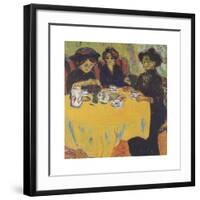 Coffee Drinking Women-Ernst Ludwig Kirchner-Framed Premium Giclee Print