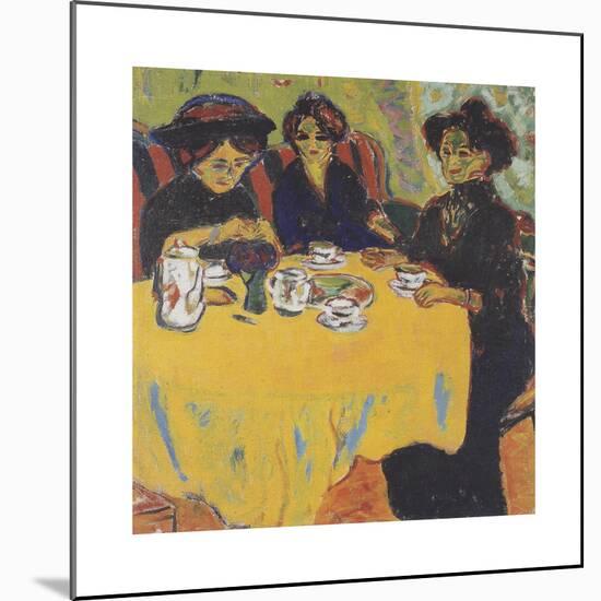 Coffee Drinking Women-Ernst Ludwig Kirchner-Mounted Premium Giclee Print