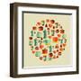 Coffee Elements Illustration-cienpies-Framed Art Print