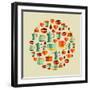 Coffee Elements Illustration-cienpies-Framed Art Print