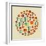 Coffee Elements Illustration-cienpies-Framed Art Print