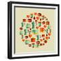 Coffee Elements Illustration-cienpies-Framed Premium Giclee Print