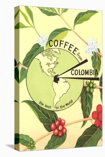 Coffee from Colombia, Map, Berries-null-Stretched Canvas