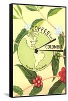 Coffee from Colombia, Map, Berries-null-Framed Stretched Canvas