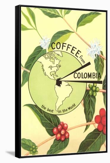 Coffee from Colombia, Map, Berries-null-Framed Stretched Canvas