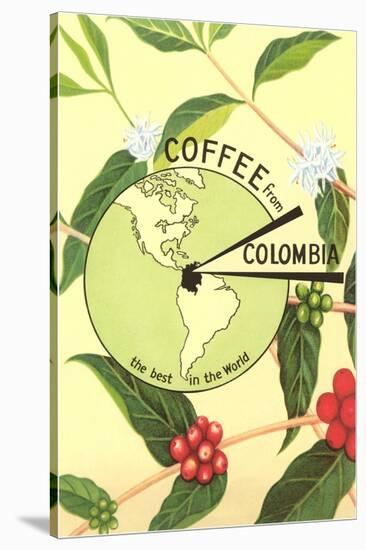 Coffee from Colombia, Map, Berries-null-Stretched Canvas