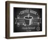 Coffee House Card - Chalkboard-avean-Framed Art Print