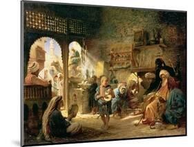 Coffee House in Cairo, 1870s-Konstantin Egorovich Makovsky-Mounted Giclee Print