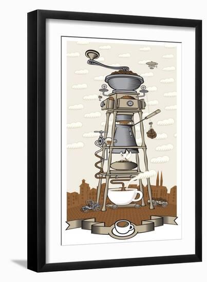 Coffee House in the City-paseven-Framed Art Print