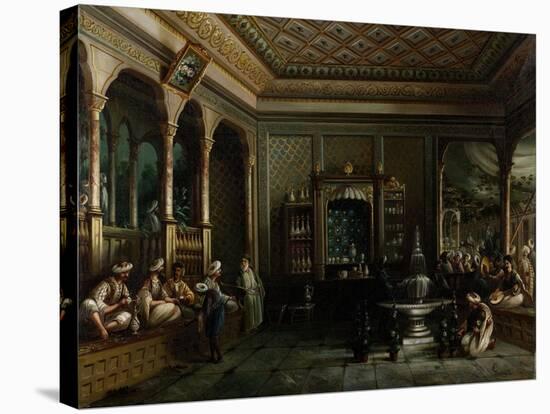 Coffee House in Tophane, Second Half of the 19th C-Megerdich Jivanian-Stretched Canvas