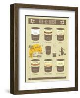 Coffee House Old Infographics-elfivetrov-Framed Art Print