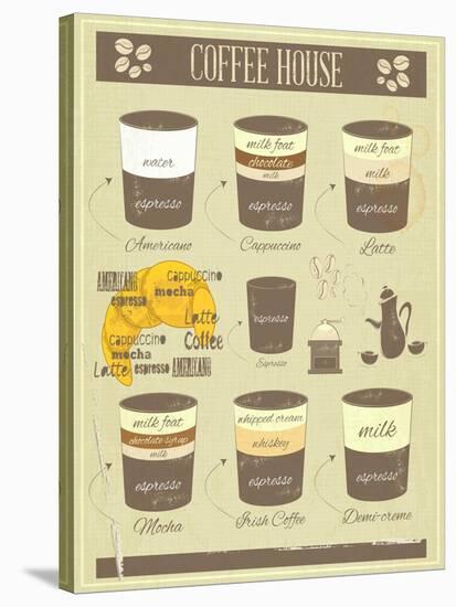 Coffee House Old Infographics-elfivetrov-Stretched Canvas