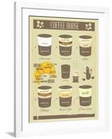 Coffee House Old Infographics-elfivetrov-Framed Art Print