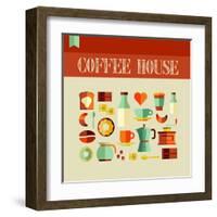 Coffee House-cienpies-Framed Art Print