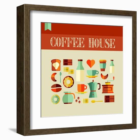 Coffee House-cienpies-Framed Art Print