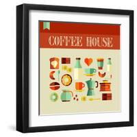 Coffee House-cienpies-Framed Art Print