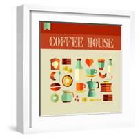 Coffee House-cienpies-Framed Art Print