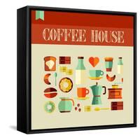 Coffee House-cienpies-Framed Stretched Canvas