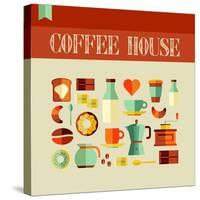 Coffee House-cienpies-Stretched Canvas