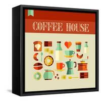 Coffee House-cienpies-Framed Stretched Canvas