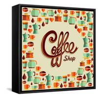 Coffee Icon Illustration-cienpies-Framed Stretched Canvas