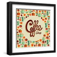 Coffee Icon Illustration-cienpies-Framed Art Print