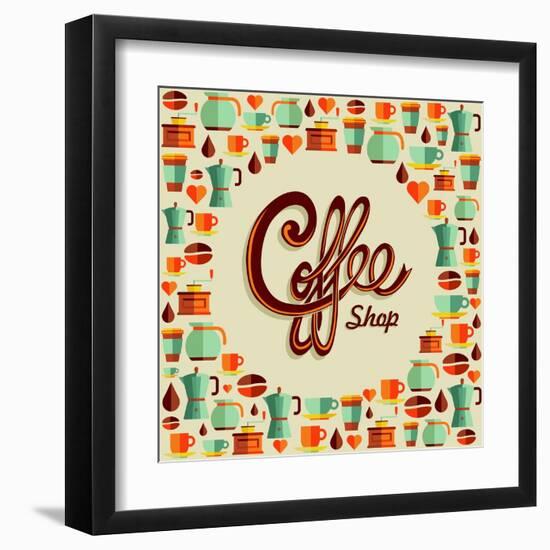 Coffee Icon Illustration-cienpies-Framed Art Print