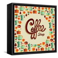 Coffee Icon Illustration-cienpies-Framed Stretched Canvas