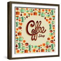 Coffee Icon Illustration-cienpies-Framed Premium Giclee Print