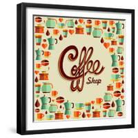 Coffee Icon Illustration-cienpies-Framed Premium Giclee Print