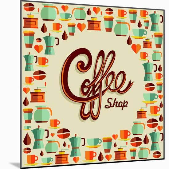 Coffee Icon Illustration-cienpies-Mounted Art Print